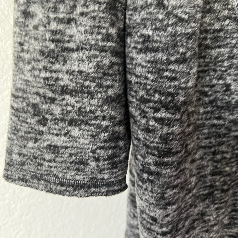 Catherines 3X Cardigan Open Front Heather Gray Waterfall Lagenlook Raw Edge - Picture 4 of 9